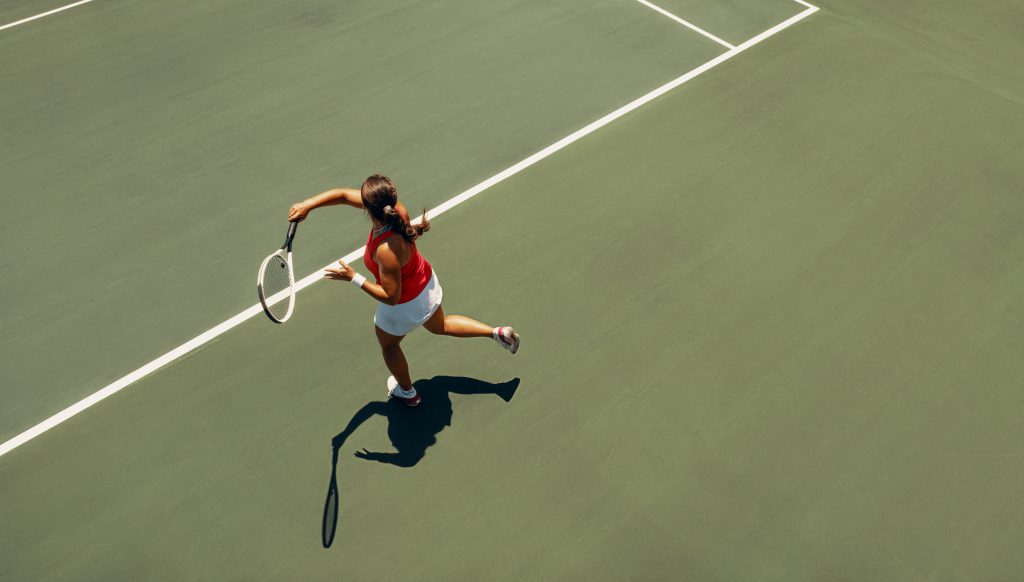 Player on a tennis court