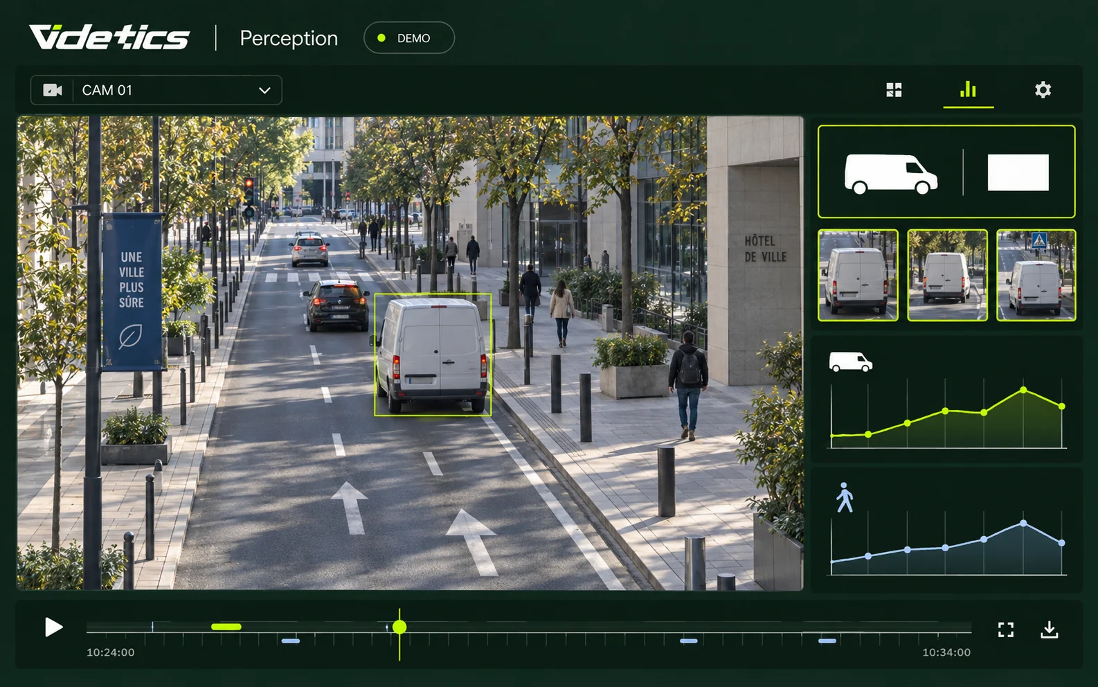 AI-generated demonstration illustration : Vehicle search near a public building